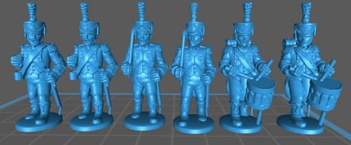 French light inf Command 1808, high uniform - Great for Table Top War Games And Dioramas - Resin 28mm Miniatures -