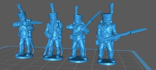 French Skirmishers 1808, campaign dress - Great for Table Top War Games And Dioramas - Resin 28mm Miniatures -