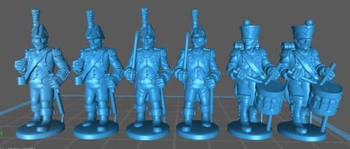 French Line Command 1808, bicorn - Great for Table Top War Games And Dioramas - Resin 28mm Miniatures -