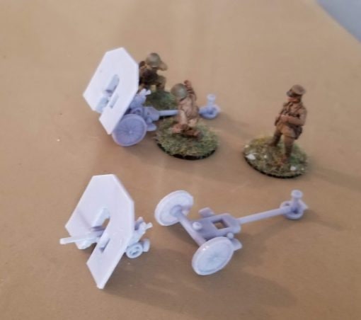 Skoda 37mm / 70mm Hybrid gun - Set of 2 Guns - Great for Table Top War Games And Dioramas - Resin 28mm Miniatures -