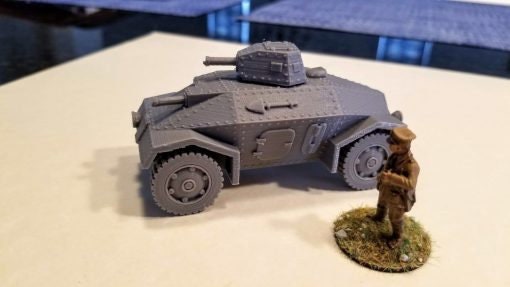 Dutch KNIL Alvis-Straussler Armoured Car - Great for Table Top War Games And Dioramas - Resin 28mm Miniatures -