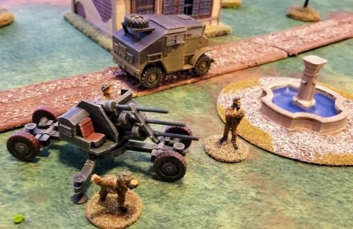 Triple Polsten 20 mm cannon - Great for Table Top War Games And Dioramas - Resin 28mm Miniatures -