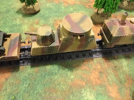 Armored train ( locomotive and four car) - Great for Table Top War Games And Dioramas - Resin 28 mm Miniatures - Bolt Action