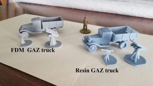Soviet Gaz Cargo and Anti-Aircraft Truck - Great for Table Top War Games And Dioramas - Resin 28mm Miniatures -