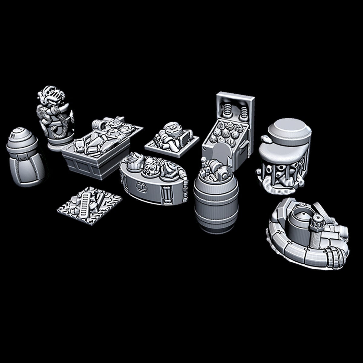 Black Market Items - Novus Landing - Starfinder - Cyberpunk - Science Fiction - Syfy - RPG - Tabletop - Scatter - Terrain - 28 mm / 1" Scale
