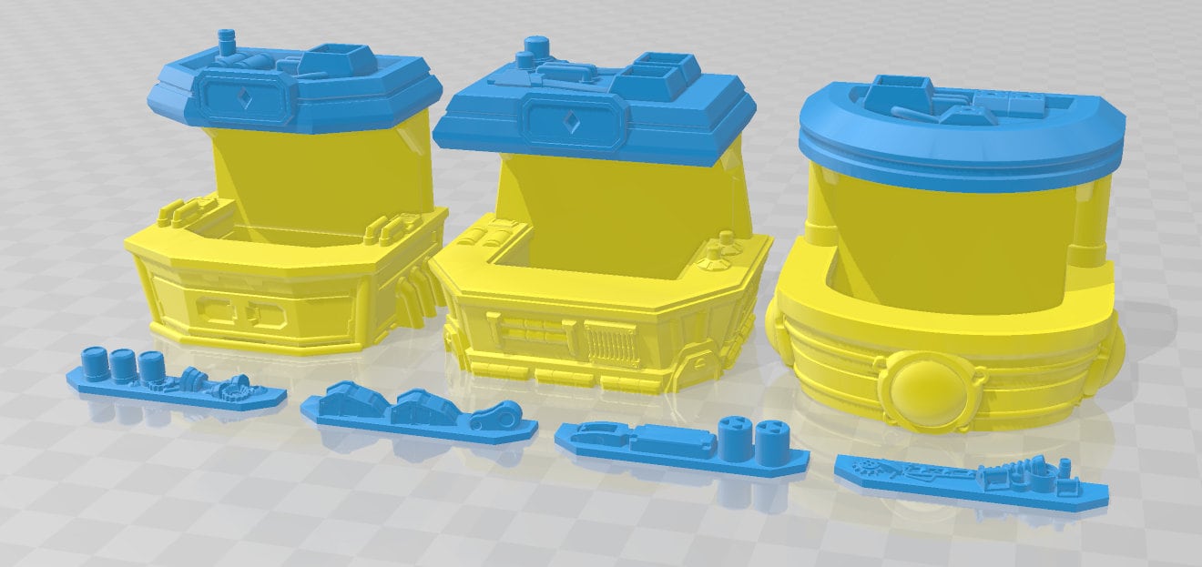 Black Market Stalls - Novus Landing - Starfinder - Cyberpunk - Science Fiction - Syfy - RPG - Tabletop - Scatter - Terrain - 28 mm /1" Scale