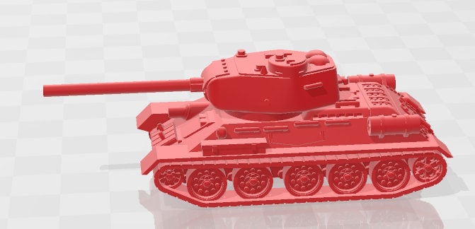 T34 85 w/turret - 1:100 scale - USSR - Tanks - Armored Vehicle - World Of Tanks - War Game - Wargaming - Axis and Allies - Tabletop Games