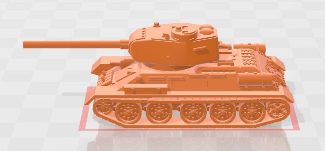 T34 85 w/turret - 1:100 scale - USSR - Tanks - Armored Vehicle - World Of Tanks - War Game - Wargaming - Axis and Allies - Tabletop Games