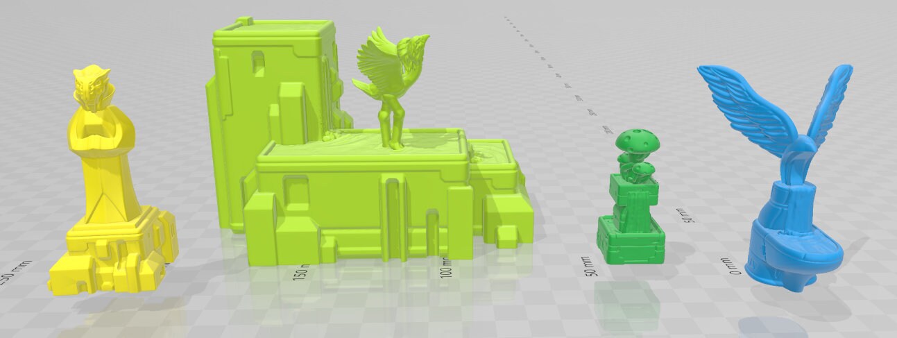 Fountains And Statues - Novus Landing - Starfinder - Cyberpunk - Science Fiction - Syfy - RPG - Tabletop - Scatter - Terrain - 28 mm / 1"
