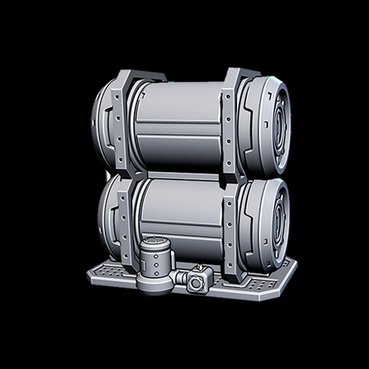 Hanger Fuel Tanks - Novus Landing - Starfinder - Cyberpunk - Science Fiction - Syfy - RPG - Tabletop - Scatter - Terrain - 28 mm / 1"