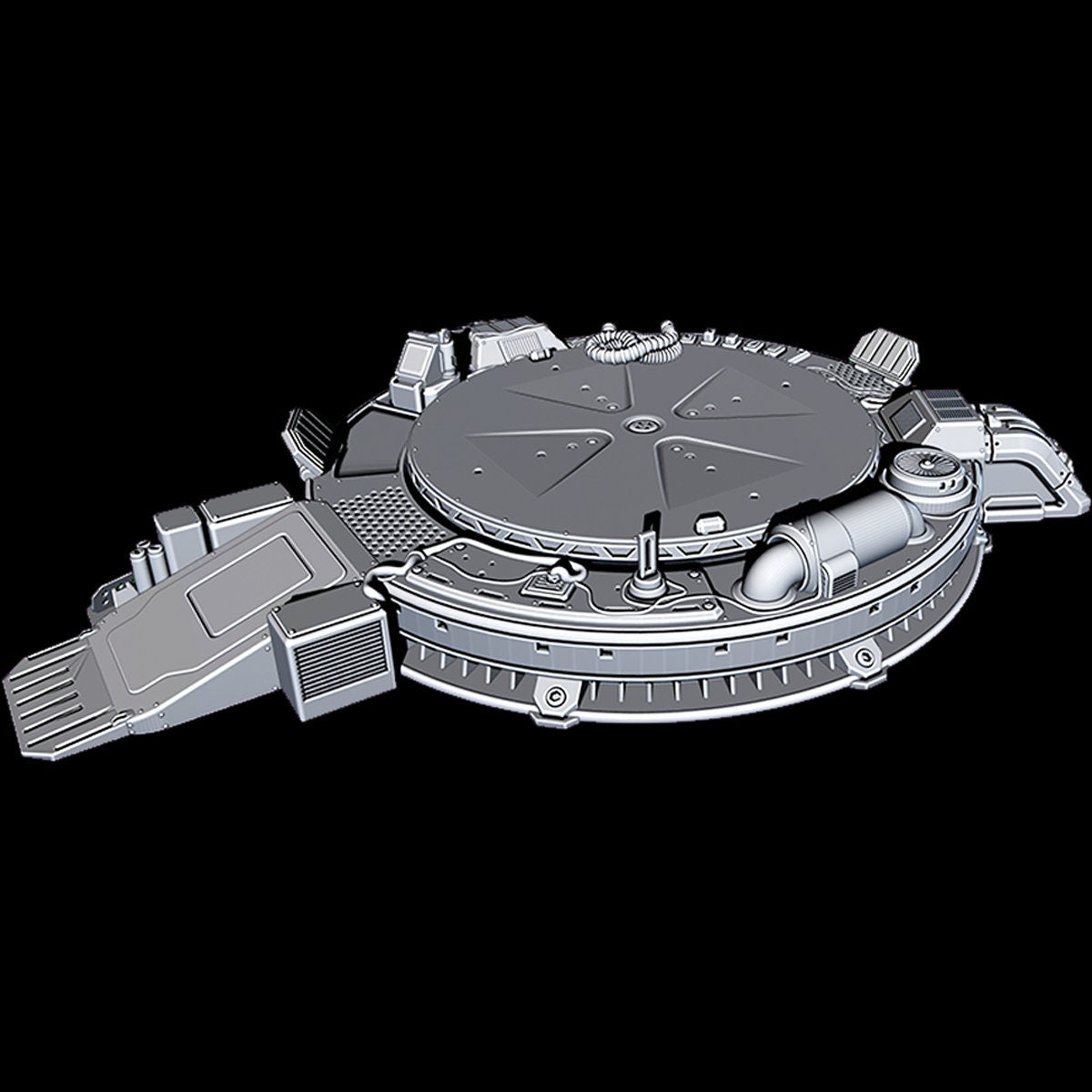 Hanger Landing Pad- Novus Landing - Starfinder - Cyberpunk - Science Fiction - Syfy - RPG - Tabletop - Scatter - Terrain - 28 mm / 1"