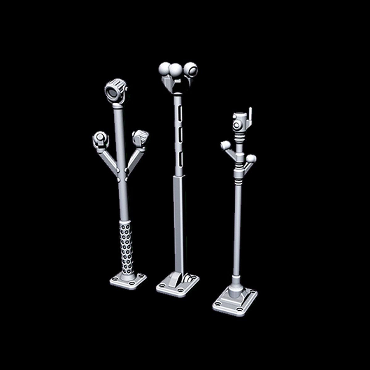 Security Poles - Novus Landing - Starfinder - Cyberpunk - Science Fiction - Syfy - RPG - Tabletop - Scatter- Terrain- 28 mm / 1"