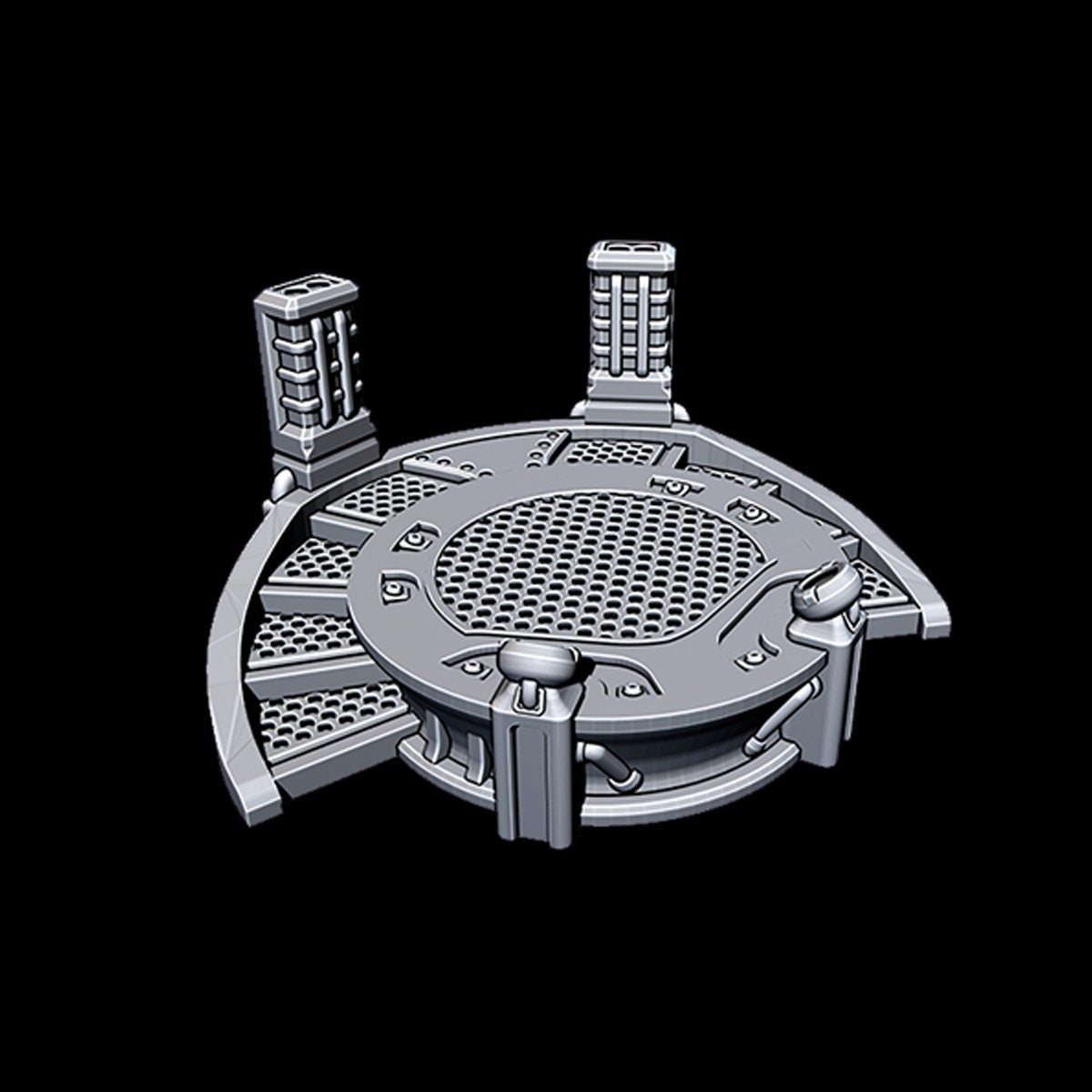 Round Stage - Novus Landing - Starfinder - Cyberpunk - Science Fiction - Syfy - RPG - Tabletop - Scatter- Terrain- 28 mm / 1"