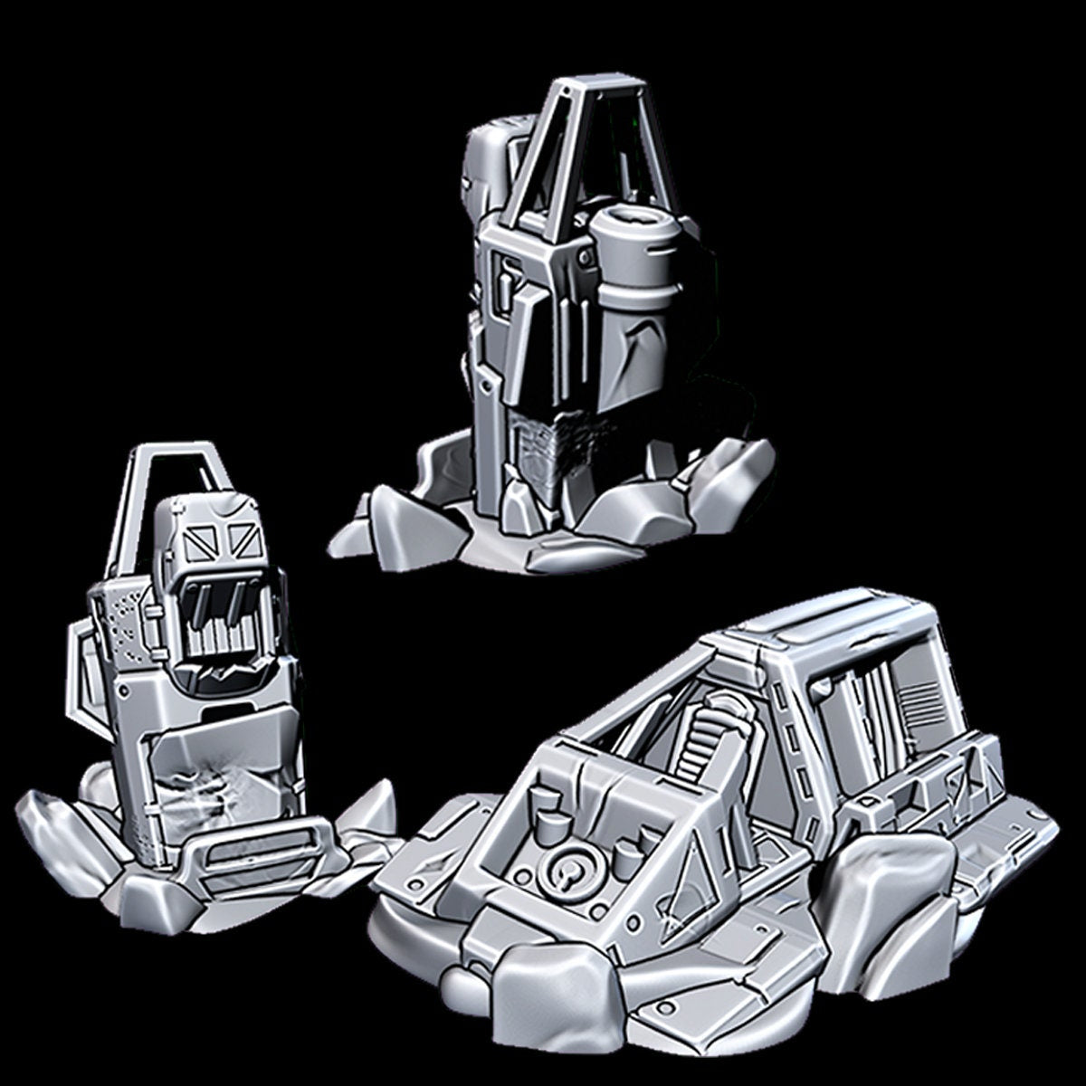 Wrecked Speeders - Novus Landing - Starfinder - Cyberpunk - Science Fiction - Syfy - RPG - Tabletop - Scatter- Terrain- 28 mm / 1"