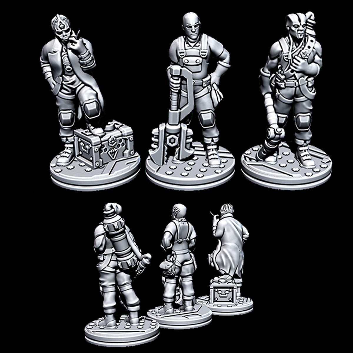 Alien Dock Workers - Novus Landing - Starfinder - Cyberpunk - Science Fiction - Syfy - RPG - Tabletop - Scatter- Terrain- 28 mm / 1"
