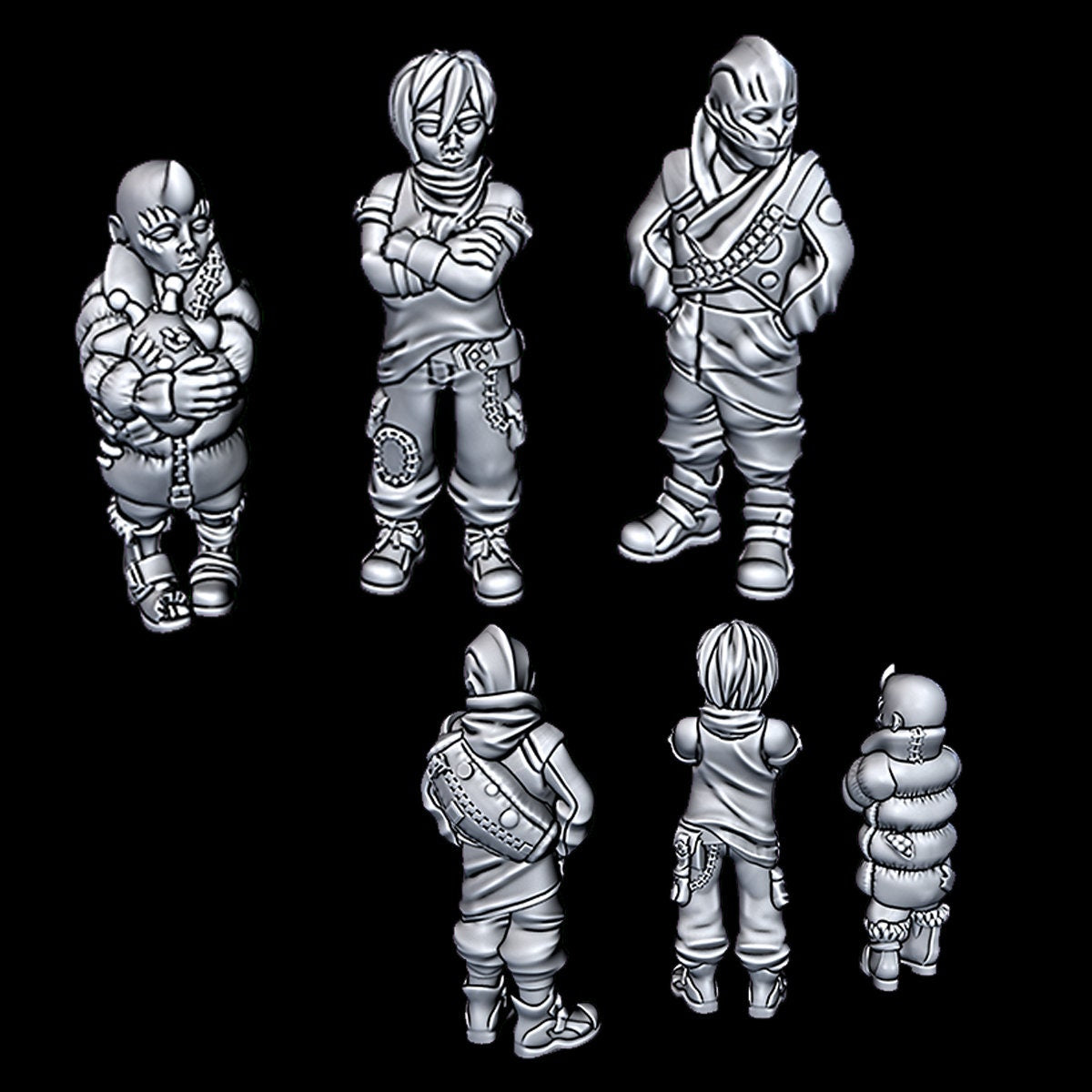 Alien Slum Kids - Novus Landing - Starfinder - Cyberpunk - Science Fiction - Syfy - RPG - Tabletop - Scatter- Terrain- 28 mm / 1"