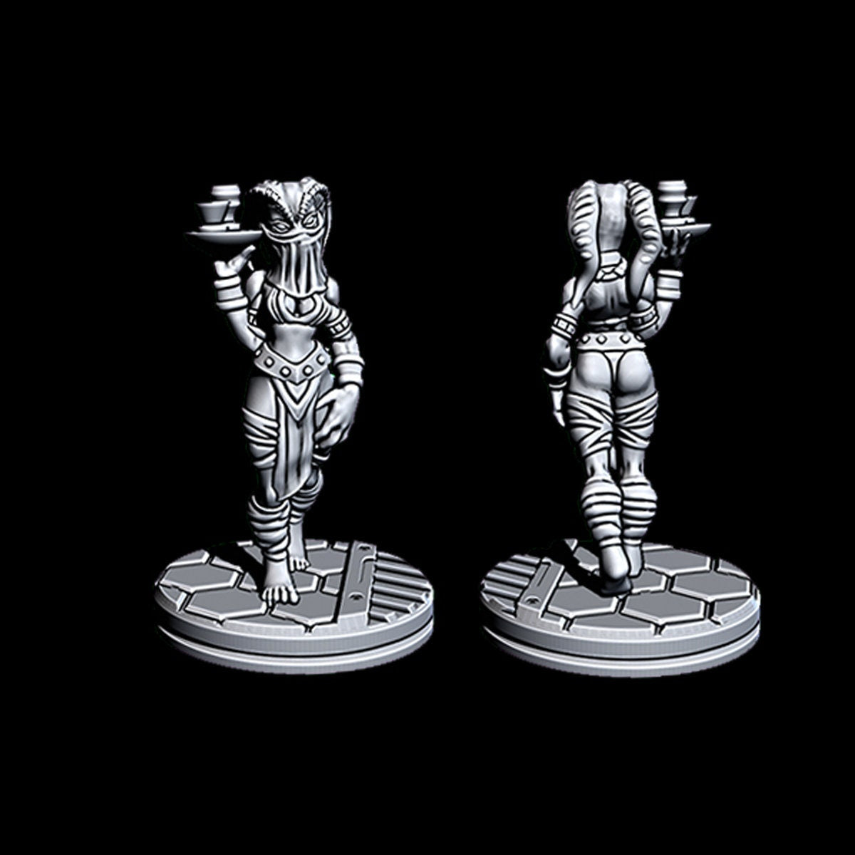 Alien Waitress - Novus Landing - Starfinder - Cyberpunk - Science Fiction - Syfy - RPG - Tabletop - Scatter- Terrain- 28 mm / 1"