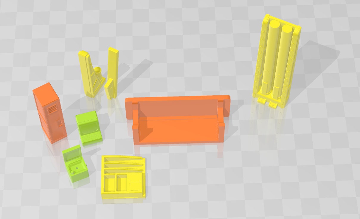 Security Office Set - Atomic Shelter - Atom Punk - Starfinder - Cyberpunk - Science Fiction - Syfy - RPG - Tabletop - Scatter - 28mm