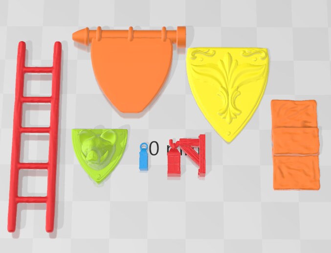 Greebles Set - Oars Rest - DND - Dungeons & Dragons - RPG - Pathfinder - Tabletop - 28mm