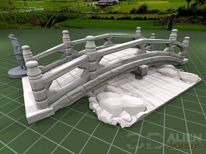 Samurai - Bridges - DND - Pathfinder - Dungeons & Dragons - - Test of Honour - RPG - Tabletop - 28 mm / 1"