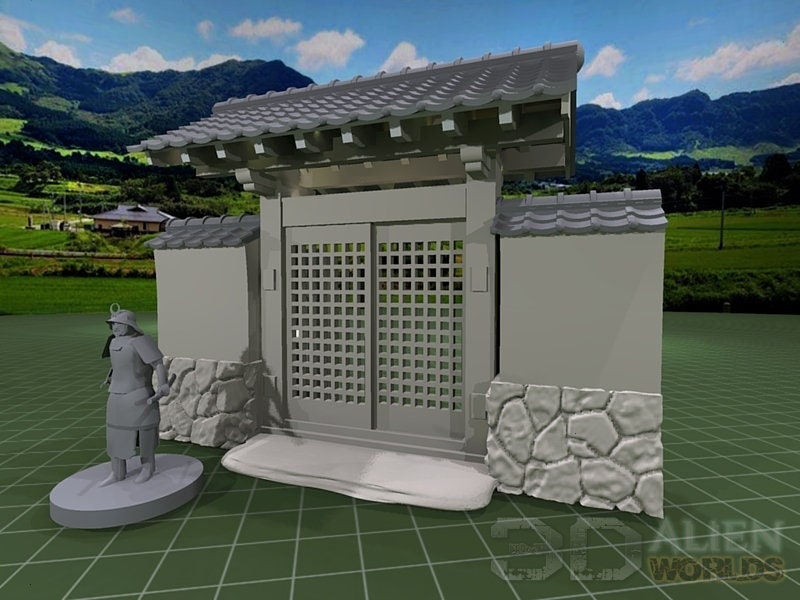 Samurai - Stone Walls - DND - Pathfinder - Dungeons & Dragons - - Test of Honour - RPG - Tabletop - 28 mm / 1"
