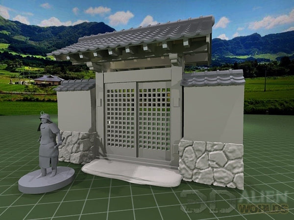 Samurai - Stone Walls - DND - Pathfinder - Dungeons & Dragons -  - Test of Honour - RPG - Tabletop - 28 mm / 1"