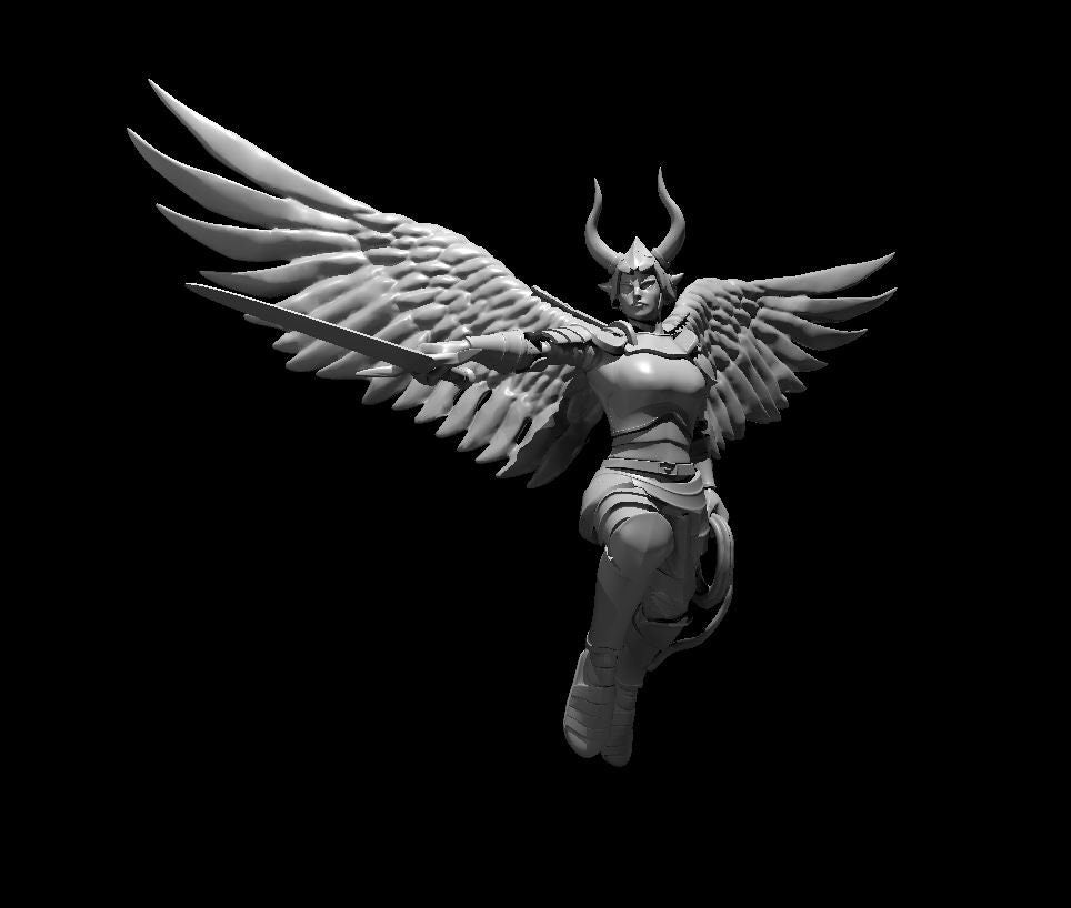 Erinyes Devil Mini - DND - Pathfinder - Dungeons & Dragons - RPG - Tabletop - mz4250- Miniature-28mm-1"Scale