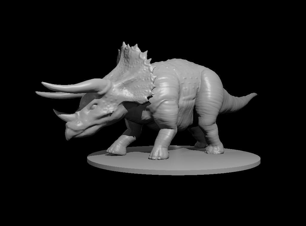 Triceratops Mini - DND - Pathfinder - Dungeons & Dragons - RPG - Tabletop - mz4250- Miniature-28mm-1"Scale