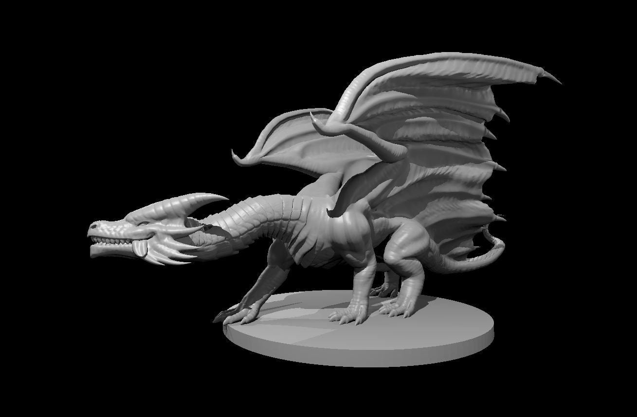 Young Copper Dragon Metallic Mini - DND - Pathfinder - Dungeons & Dragons - RPG - Tabletop - mz4250- Miniature-28mm-1"Scale
