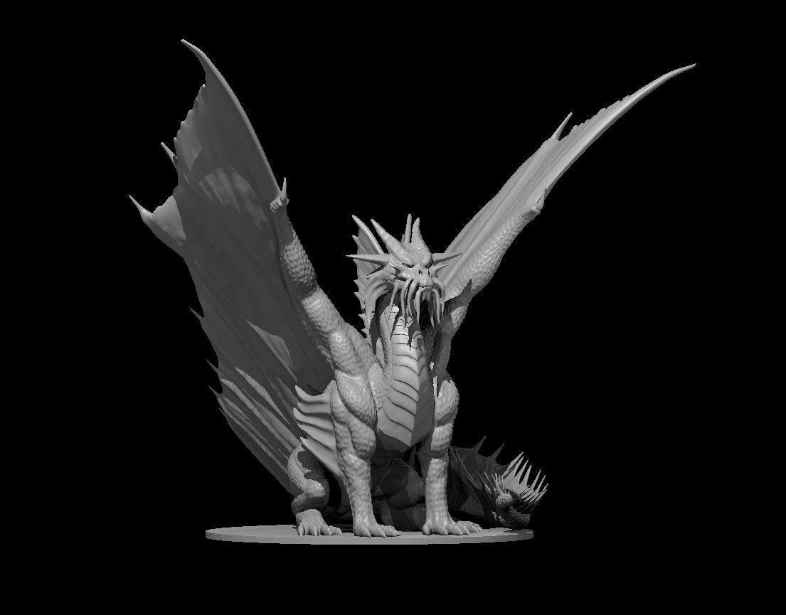 Adult Gold Dragon Metallic Mini - DND - Pathfinder - Dungeons & Dragons - RPG - Tabletop - mz4250- Miniature-28mm-1"Scale