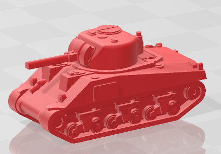 Sherman I w/turret - 1:200 scale - US - Tanks - Armored Vehicle - World Of Tanks - War Game - Wargaming - Axis and Allies - Tabletop Games