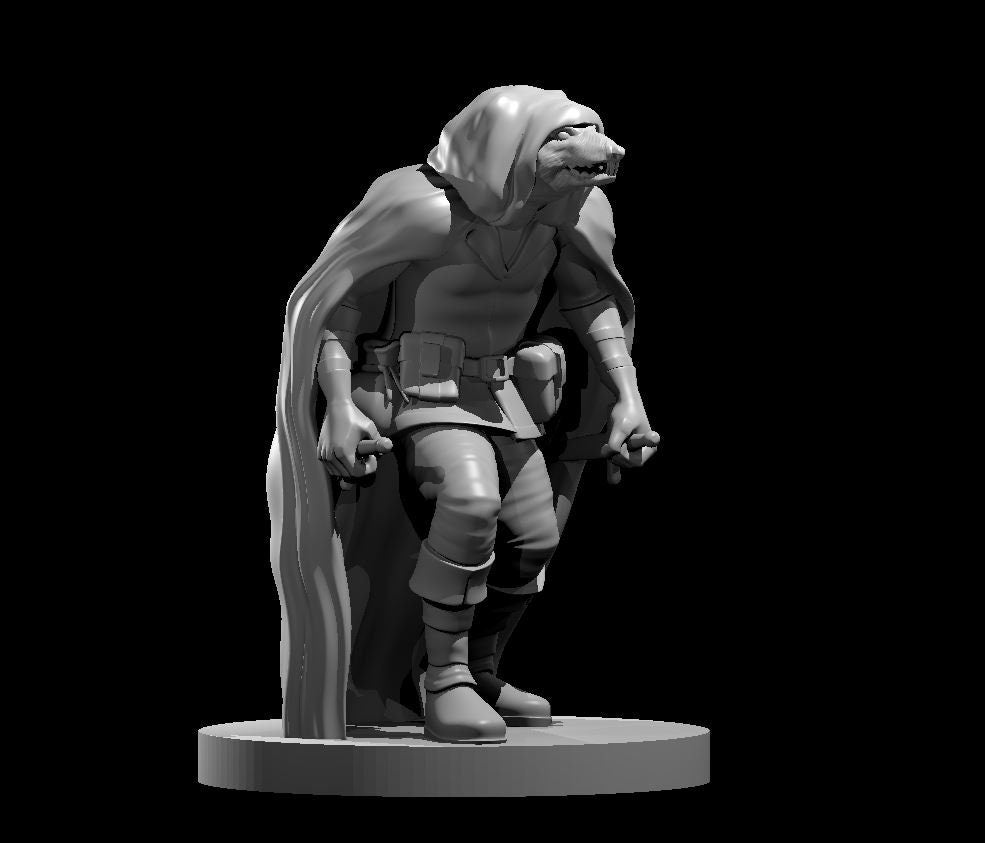 Wererat Mini - DND - Pathfinder - Dungeons & Dragons - RPG - Tabletop - mz4250- Miniature-28mm-1"Scale