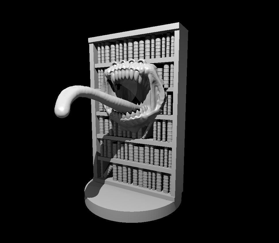 Book Shelf Mimic Mini - DND - Pathfinder - Dungeons & Dragons - RPG - Tabletop - mz4250- Miniature-28mm-1"Scale