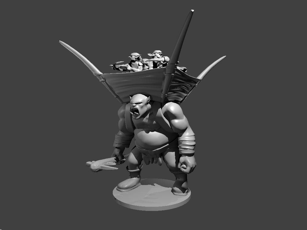 Ogre Mini - DND - Pathfinder - Dungeons & Dragons - RPG - Tabletop - mz4250- Miniature-28mm-1"Scale
