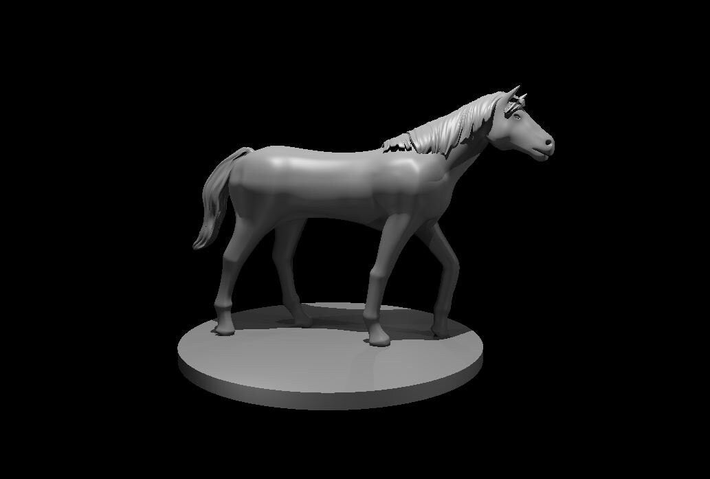 Riding Horse Mini - DND - Pathfinder - Dungeons & Dragons - RPG - Tabletop - mz4250- Miniature-28mm-1"Scale