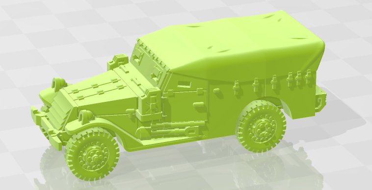 M3A1 Scout w/ MG in open models - 1:100 scale - USA - Tanks - Armored Vehicle - World Of Tanks - War Game - Wargaming - Axis and Allies -