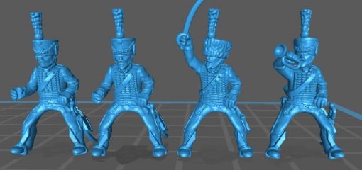 French Hussars rgt - Great for Table Top War Games And Dioramas - Resin Miniatures 28 mm Miniature -