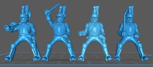 French Cuirassiers in high uniform rgt - Great for Table Top War Games And Dioramas - Resin 28mm Miniatures -