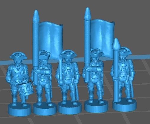 7 Years War Prussian Musketeer btg - Great for Table Top War Games And Dioramas - Resin 15mm Miniatures -