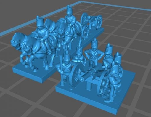 Portougese Artillery and train - Great for Table Top War Games And Dioramas - Resin 6mm Miniatures -