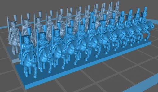 French Guard lancers or Austrian lancers - Great for Table Top War Games And Dioramas - Resin 6mm Miniatures -