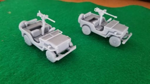 Jeep with pintle MGs - Great for Table Top War Games And Dioramas - Resin 28mm Miniatures -
