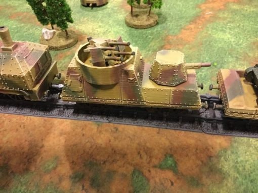 Armored train ( locomotive and four car) - Great for Table Top War Games And Dioramas - Resin 28 mm Miniatures - Bolt Action