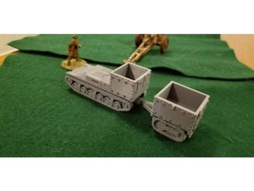 Lorraine 37L & 38L armoured cargo carrier and trailer - Great for Table Top War Games And Dioramas - Resin 28mm Miniatures -