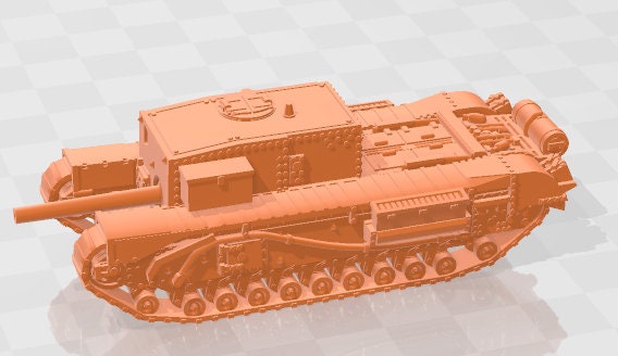 Churchill 3in Gun Carrier - 1:100 scale - UK - Tanks - Armored Vehicle - World Of Tanks - War Game - Wargaming - Axis and Allies