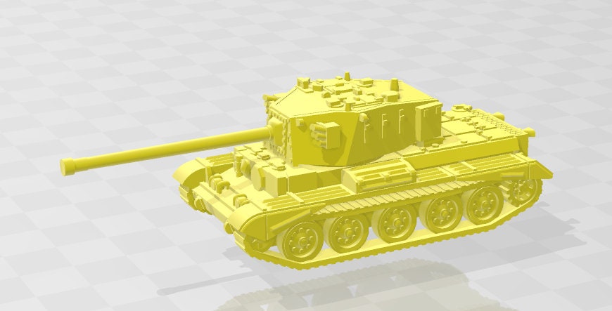 Charioteer w/ Turret - 1:100 scale - UK - Tanks - Armored Vehicle - World Of Tanks - War Game - Wargaming - Axis and Allies - Tabletop Games