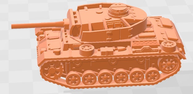 PZ III L w/turret - 1:100 scale - Germany - Tanks - Armored Vehicle - World Of Tanks - War Game - Wargaming -Tabletop Games