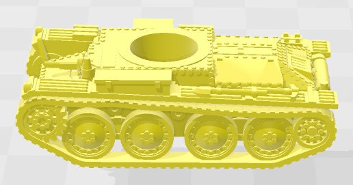PZ38T w/ Turret for type - 1:100 scale - Germany - Tanks - Armored Vehicle - World Of Tanks - War Game - Wargaming -Tabletop Games