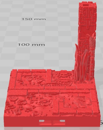 Pillars Set 1 - Aztlan 6 Swamped B - Pathfinder - Dungeons & Dragons -RPG- Tabletop-Terrain - 28 mm / 1"- Aether Studios