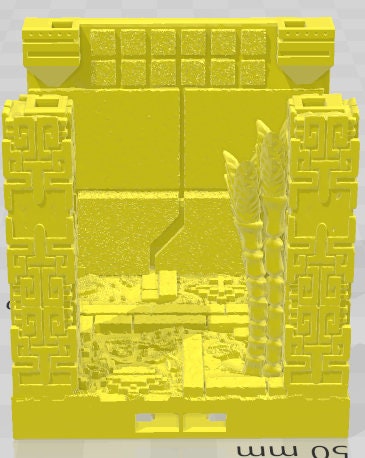Pillars Set 2 - Aztlan 6 Swamped B - Pathfinder - Dungeons & Dragons -RPG- Tabletop-Terrain - 28 mm / 1"- Aether Studios